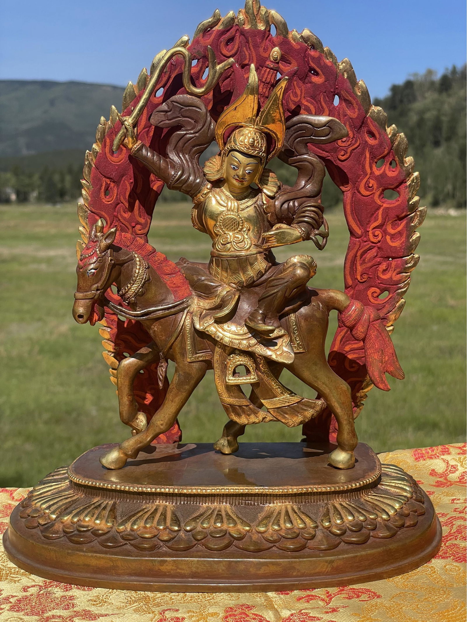 Gesar Of Ling Bronze Statue 11 H: Gesar Of Ling Bronze Statue 11 H