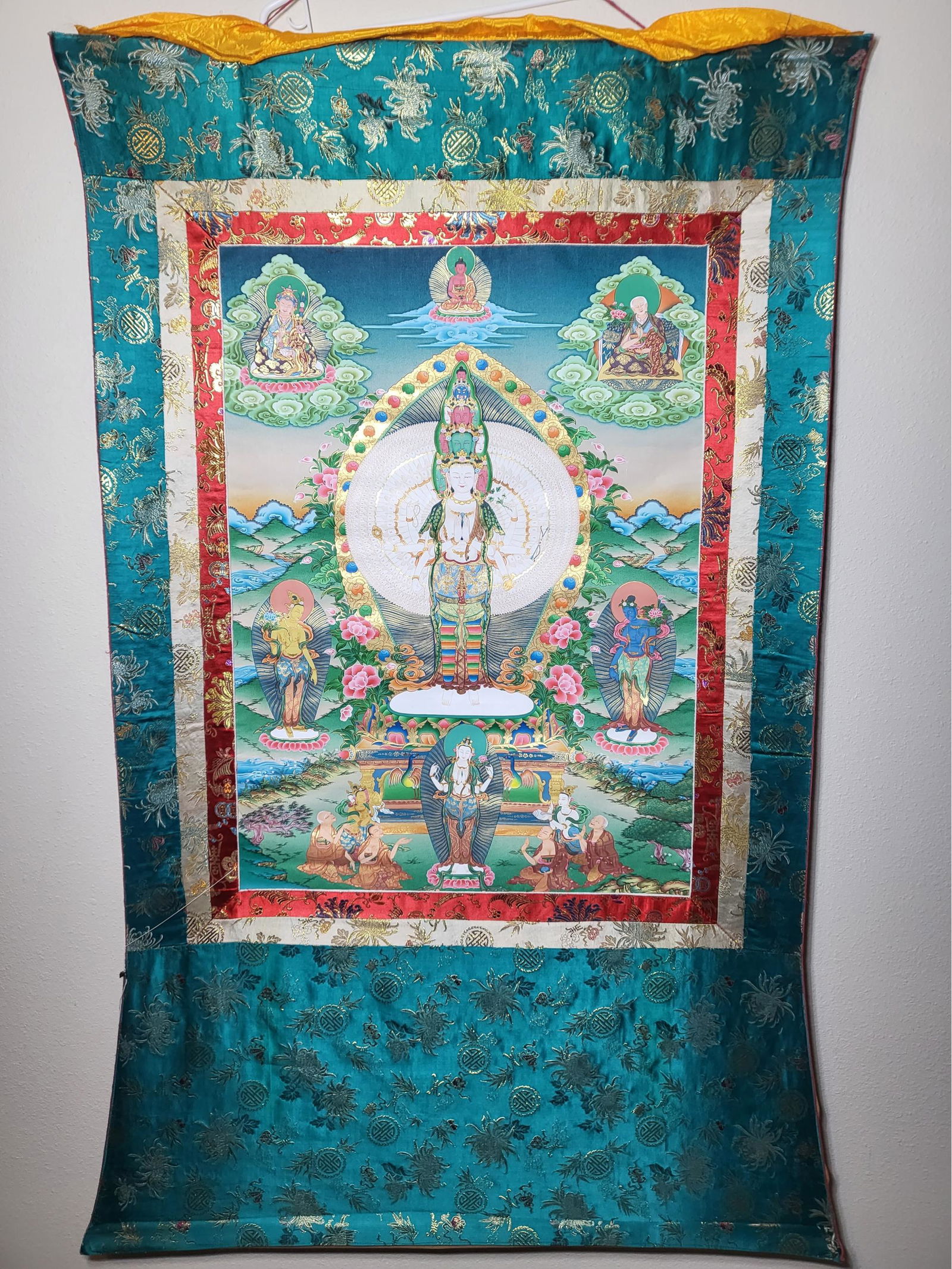 1,000 Armed Chenrezig Thangka, 53x31 (1 of 3)