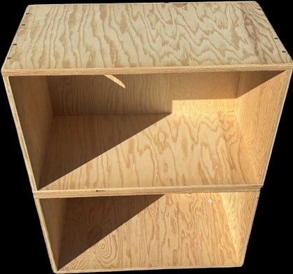 Set Of 2 Wooden Vinyl Storage Crates, 24x14x14 (1 of 4)