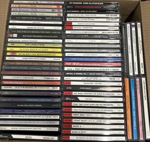 60 CDs- Peggy Lee, Joe Pass, Basie Jam, Gene Krupa, Benny Carter, Dave Brubeck Folk Music And Many (1 of 5)