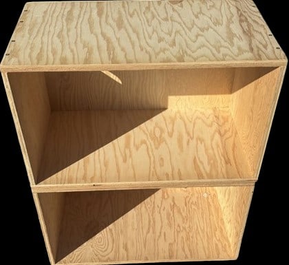 Set Of 2 Wooden Vinyl Storage Crates 24x14x14 (1 of 4)