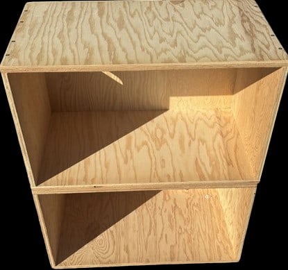 Set Of 2 Wooden Vinyl Storage Crates, 24x14x14 (1 of 4)