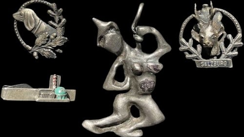 Assorted Silver Items, Pins, Clip With Building Details, Ect. (1 of 4)