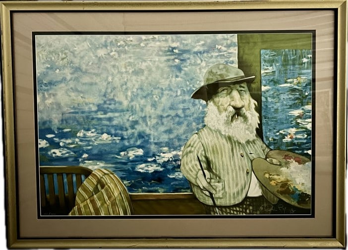 Charles Bragg-Portrait Of Monet Signed And Numbered Lithograph 1989 147/400 - Certified 36Lx48W (1 of 9)