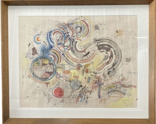 Voyage Study Abstract Artwork Signed By Artist RSN 1964 (27x22) (1 of 7)