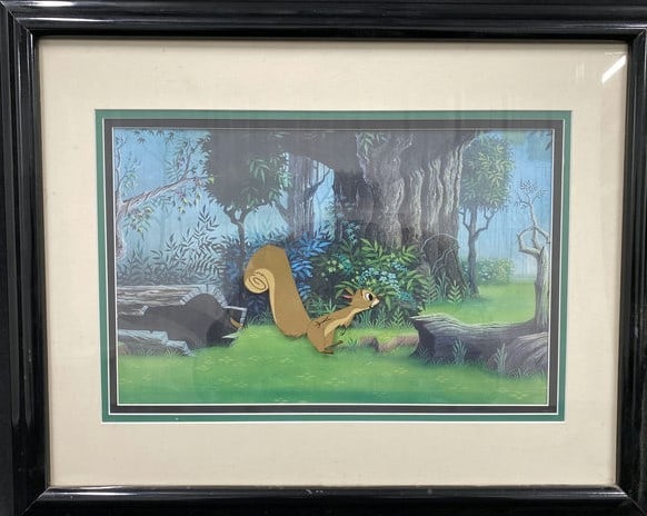 Squirrel Original Hand Painted Production Cel From Walt Disney's Sleeping Beauty With COA (1 of 5)