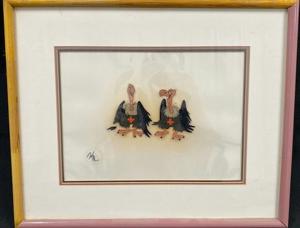 Robin Hood Vultures Animation Original Cel Painting Used In Walt Disney's Production (1 of 8)