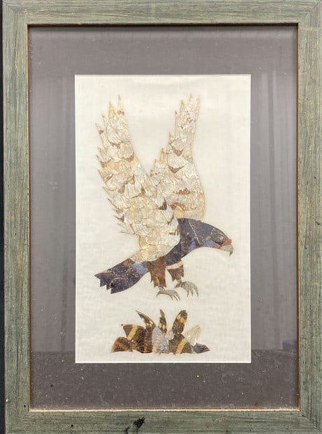 Hawk Artwork Made From Butterfly Wings (15x21) (1 of 7)