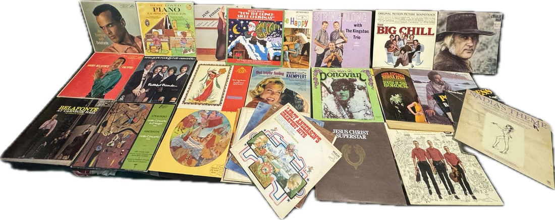 Vinyl Records Includes, The Big Chill, Nadia's Theme, Belafonte, String Along And Many More: Local Pickup in Loveland Colorado : Friday, August 23th from 10:00 AM to 6:00 PM. If you need shipping, please email us at contact@estateinventoryservices.com immediately after the auction. We cannot 