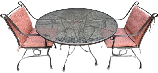 Outdoor Patio Table & Chairs - (Table-48Wx28H, Chairs-25Lx21.5Wx38H): Local Pickup in Loveland Colorado : Friday, August 23th from 10:00 AM to 6:00 PM. If you need shipping, please email us at contact@estateinventoryservices.com immediately after the auction. We cannot 