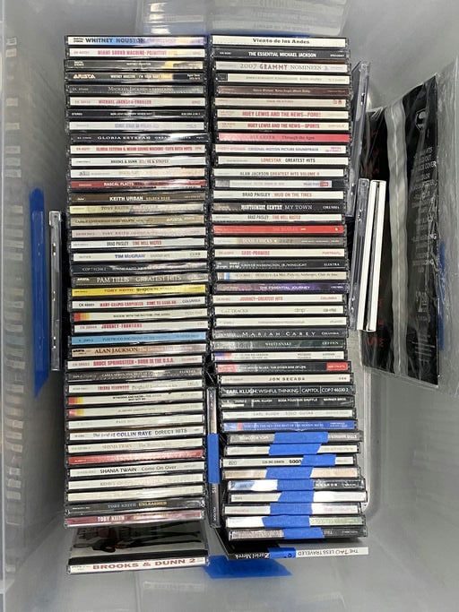 Bin Full Of CDs, Including Michael Jackson, Whitney Houston, Keith Urban, Brad Paisley And Many Mor: Local Pickup in Loveland Colorado : Friday, August 23th from 10:00 AM to 6:00 PM. If you need shipping, please email us at contact@estateinventoryservices.com immediately after the auction. We cannot 