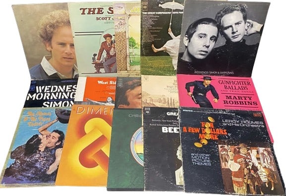 Collection Of Vinyl Records Includes, Simon And Garfunkel, Marty Robbins, Christopher Cross And Many (1 of 5)