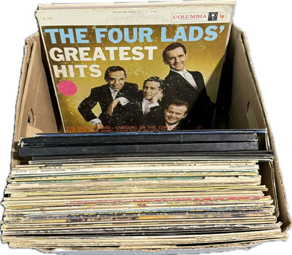 Box Of Vinyl Record Includes, Winnie The Pooh, The Rescuers, The Four Lads, And Many More (1 of 9)