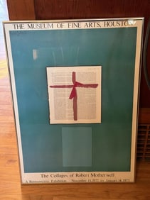 Framed Exhibition Poster, The Collages Of Robert Motherwell, Size: 25.5" Height