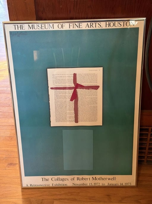 Framed Exhibition Poster, The Collages Of Robert Motherwell, Size: 25.5" Height (1 of 2)