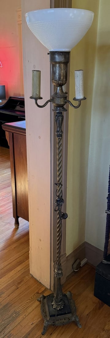 Brass Torchiere Floor Lamp, Size: 60" Height: Brass Torchiere Floor Lamp, Size: 60" Height