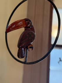 Mexican Folk Art Toucan Sculpture. Size: 7" Height