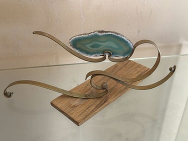 Agate Stone Slice On A Metal Stand