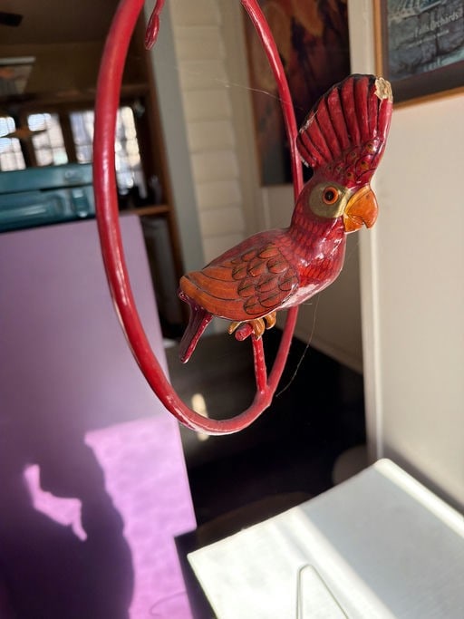 Tropical Parrot Hanging Figurine.: Tropical Parrot Hanging Figurine.