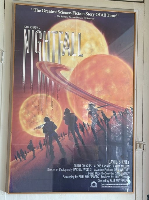 Nightfall (1988) Original One-Sheet Movie Poster, Isaac Asimov Sci-Fi Cult Classic (1 of 2)