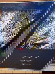 Heather Cooper "Festival Of The White Tigers" Framed Art Poster, Size: 30" Height