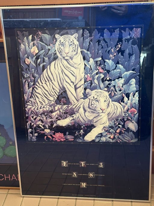 Heather Cooper "Festival Of The White Tigers" Framed Art Poster, Size: 30" Height (1 of 3)