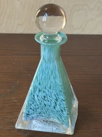 Murano Glass Decanter With A Spherical Stopper, Size: 6" Height