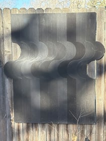 Large Flat Abstract Black Metal Wall Sculpture, Size: 45 Tall