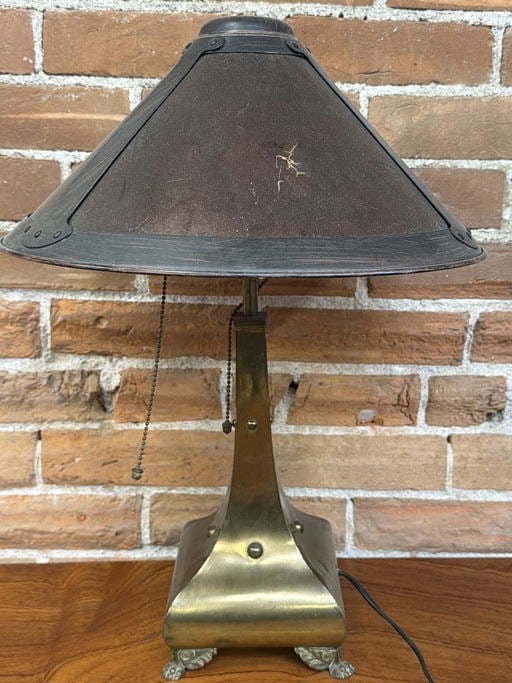 Copper And Mica Table Lamp, Size: 19" Tall: Copper And Mica Table Lamp, Size: 19" Tall