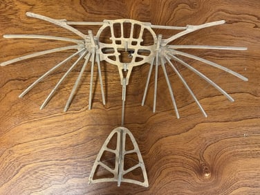 Leonardo Da Vinci's Ornithopter Flying Machine Design. Size: 11" Tall