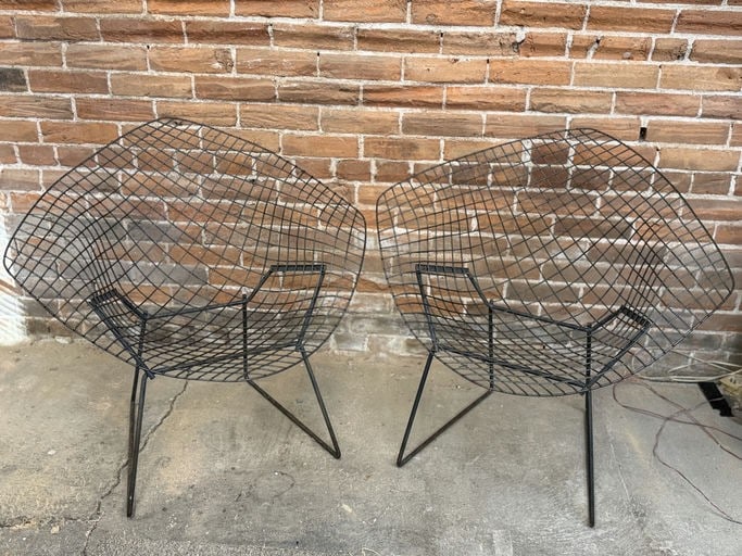 Authentic Pair of Harry Bertoia "Diamond" Lounge Chairs for Knoll International (1 of 12)