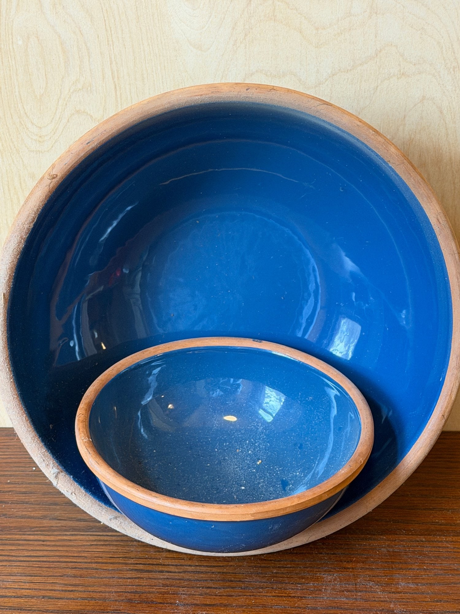 Cobalt Blue Glazed Ceramic Chip and Dip Nesting Bowl Set (1 of 5)