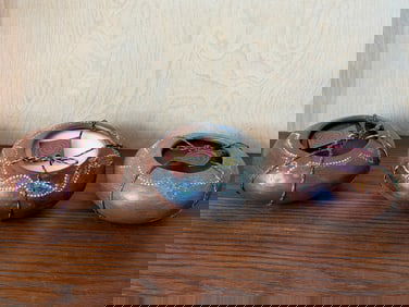 Vintage Swaziland Handmade Clay Pot Candles Set