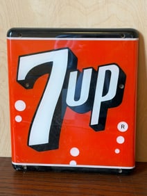 Vintage 7-Up Embossed Metal Advertising Sign