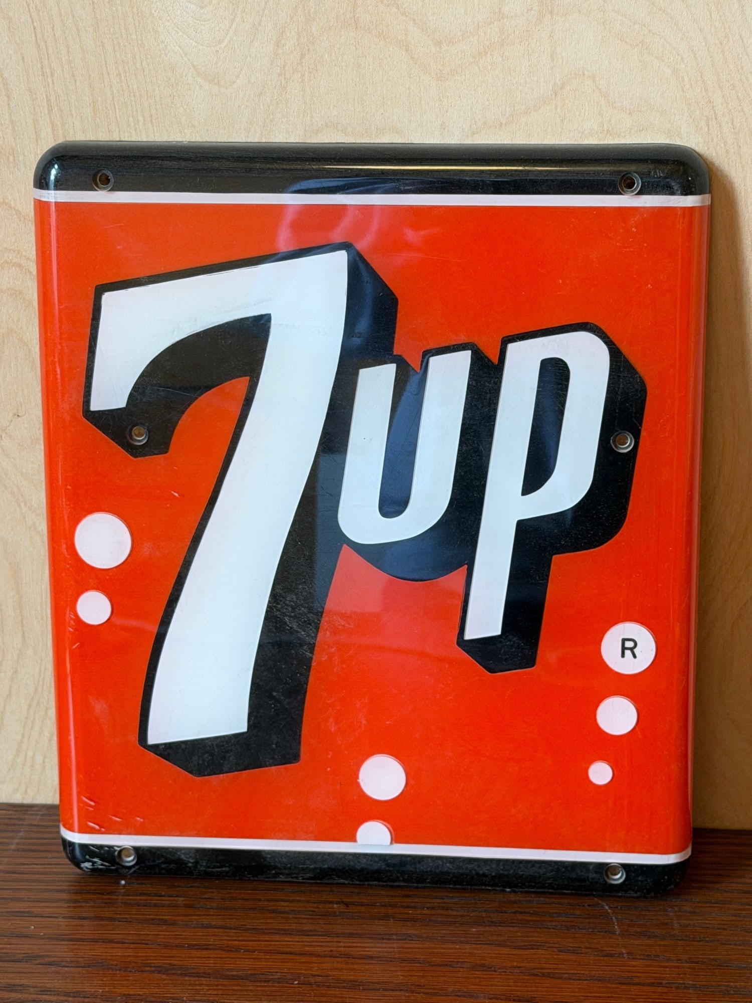 Vintage 7-Up Embossed Metal Advertising Sign (1 of 4)