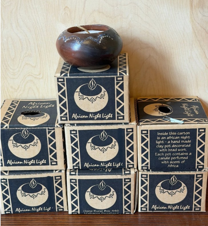 African Night Light Handcrafted Clay Pot Candle Set (1 of 8)