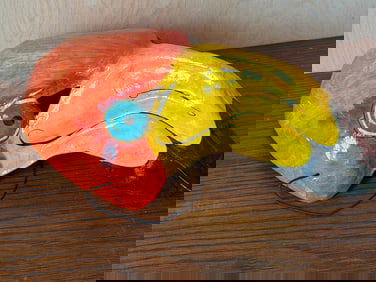 Hand-Painted Paper Mache Toucan Mask
