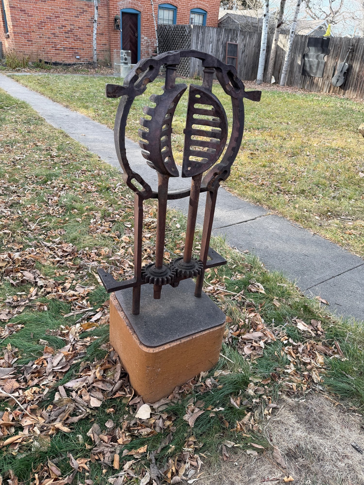 Industrial Gear Sculpture (1 of 2)