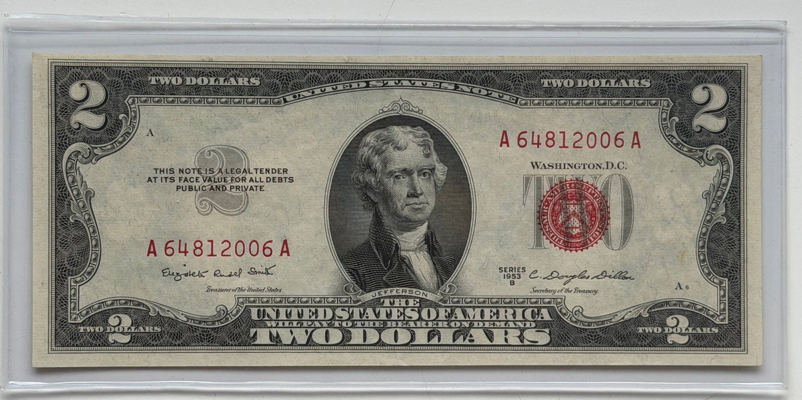 Series 1953A $2 Red Seal United States Note (1 of 2)