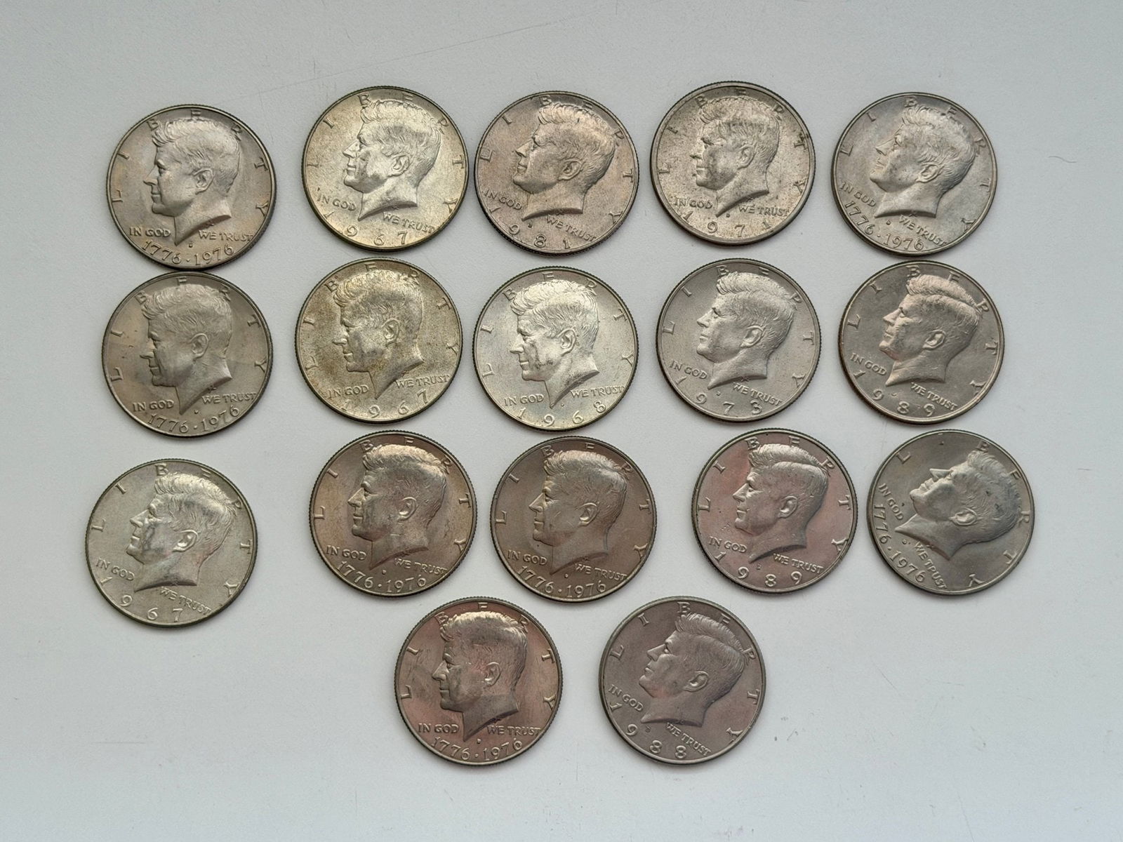 Auction Title: Mixed Lot of Kennedy Half Dollars (1971–1979) including Bicentennial Issues (1 of 2)