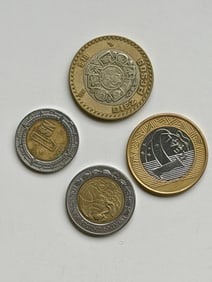 Lot of (4) Mexican Peso Coins (1970s–1980s)