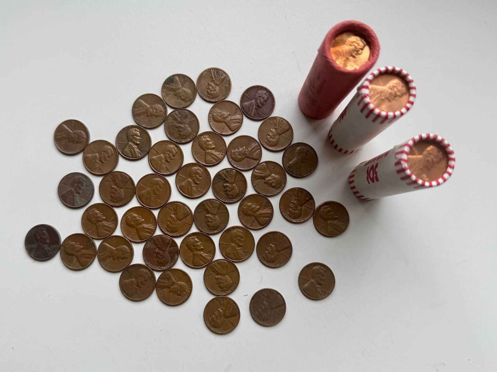 Lincoln Wheat & Memorial Cents - Mixed Date Rolls (1 of 3)
