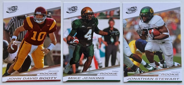NCAA Football Rookie Card Trio - Booty, Jenkins, Stewart