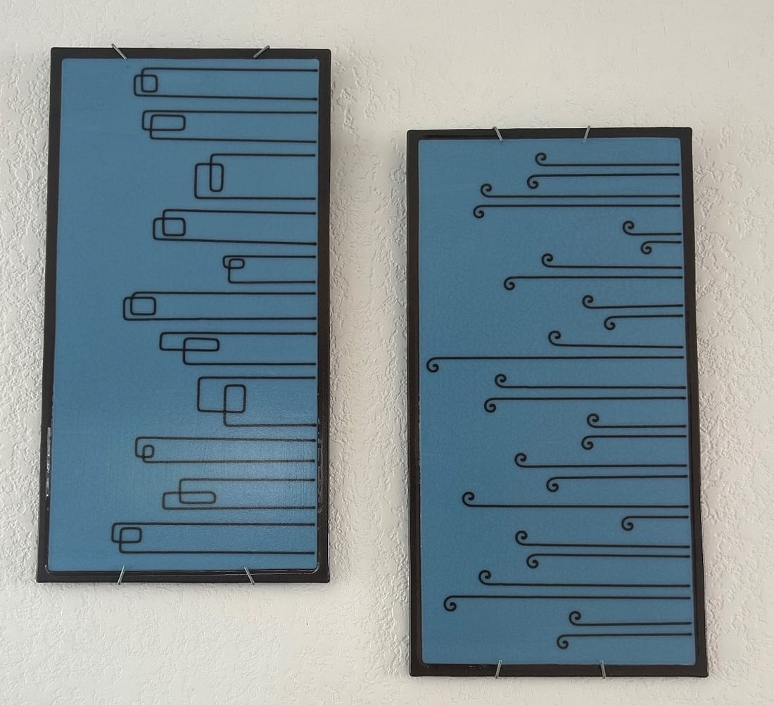 Mid-Century Modern Wall Art Panels with Geometric Designs (1 of 3)