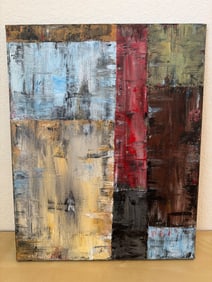 Abstract Multicolor Canvas Painting With Textured Finish