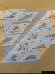 Vintage U.S. Postage Stamps in Labeled Packets