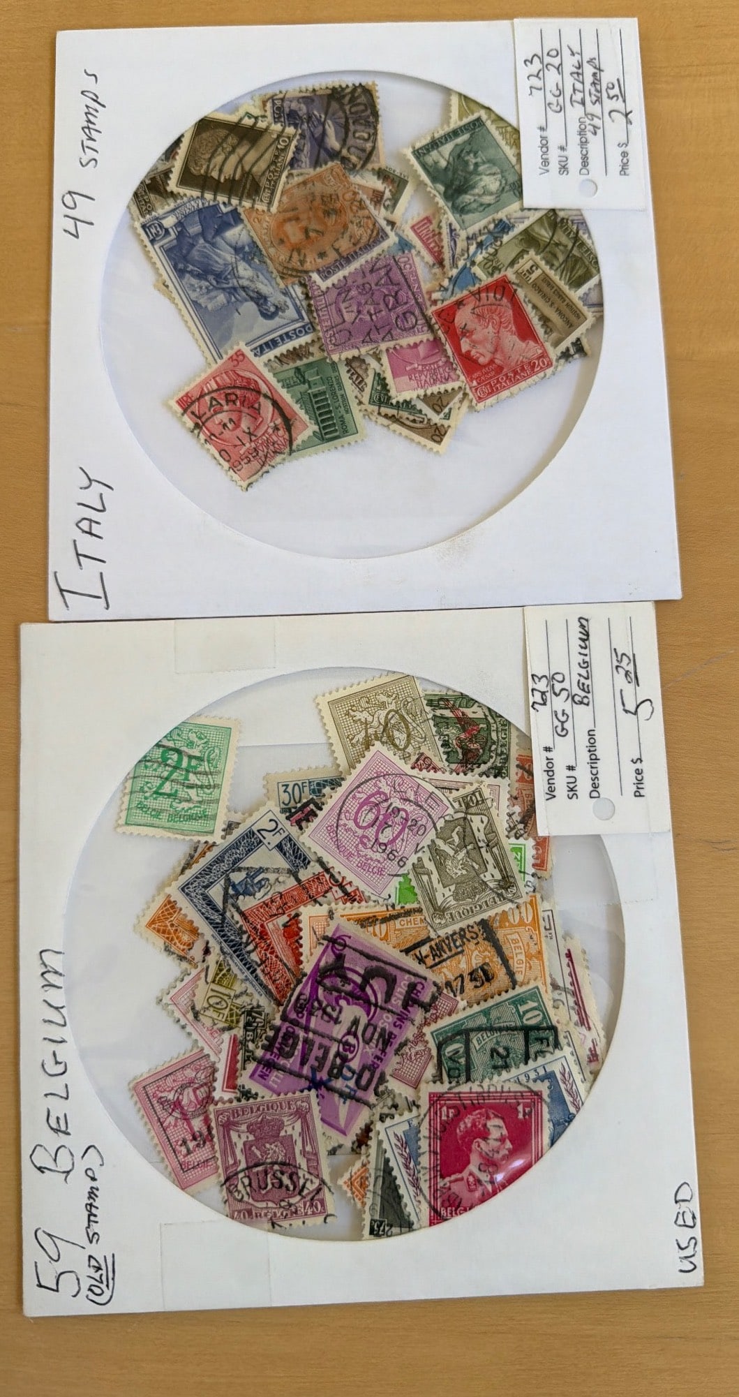 Vintage Used Postage Stamps from Italy and Belgium (1 of 3)