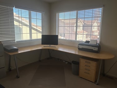 IKEA Galant L-Shaped Desk With Matching Drawer Unit on Casters