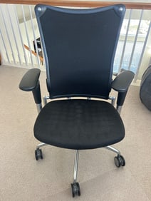 Allsteel Black Mesh Office Chair with Adjustable Armrests