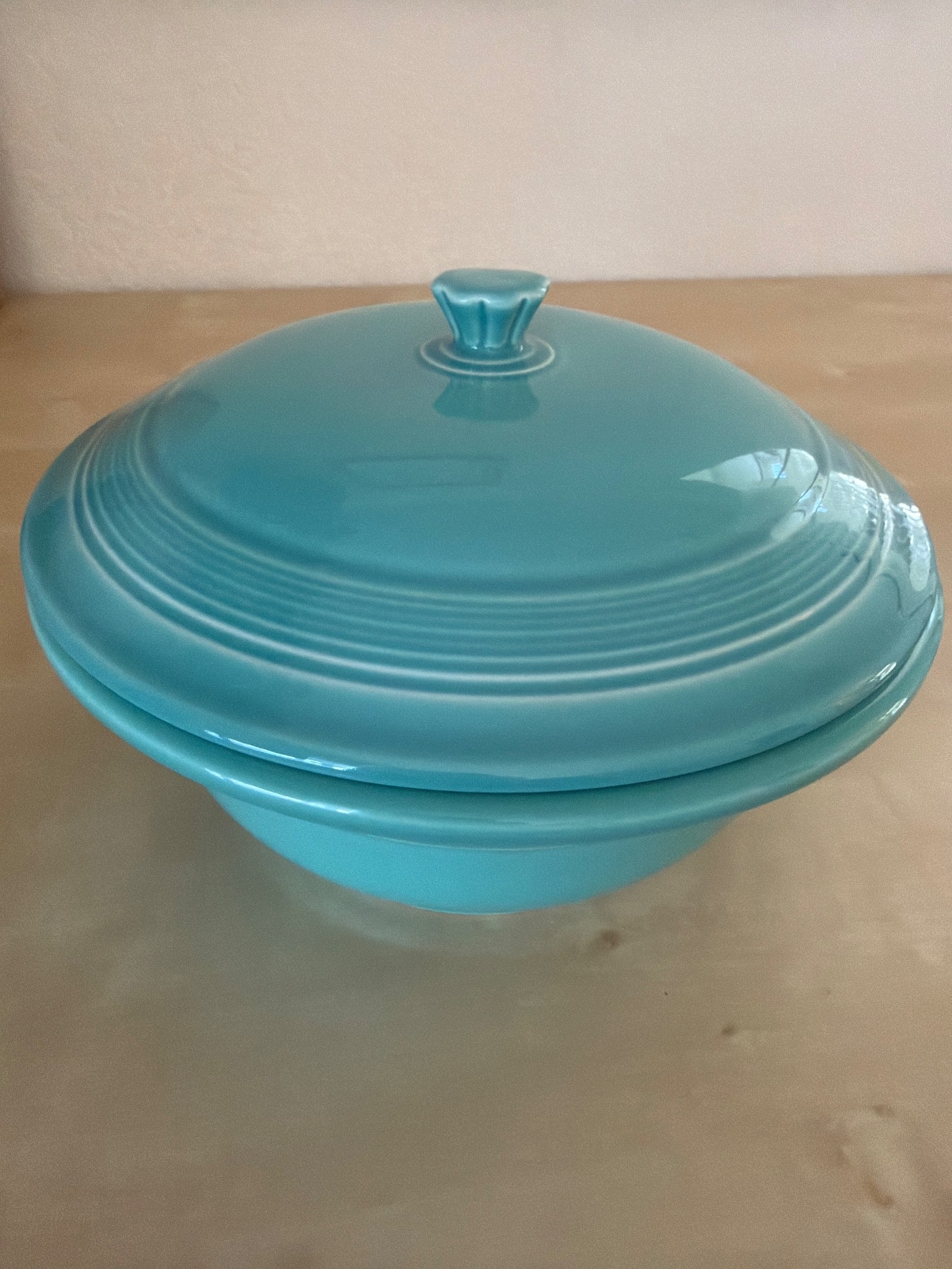Homer Laughlin Fiesta Covered Casserole in Turquoise (1 of 4)